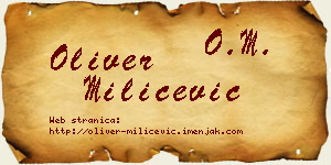 Oliver Milićević vizit kartica